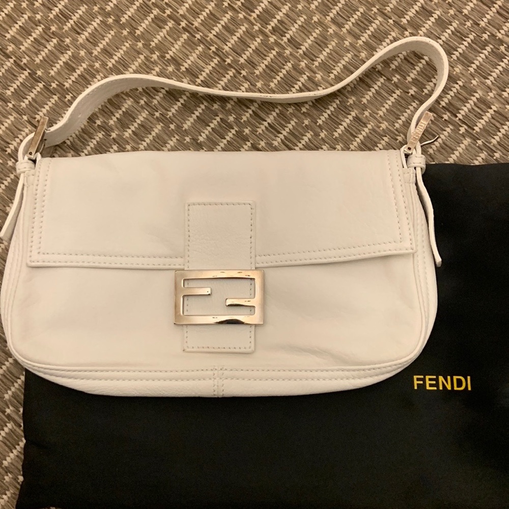 COPY - FENDI white clutch purse